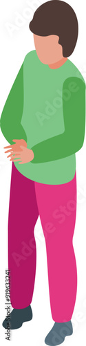 Young man is clutching his stomach in pain, likely experiencing a stomach ache or other digestive issue
