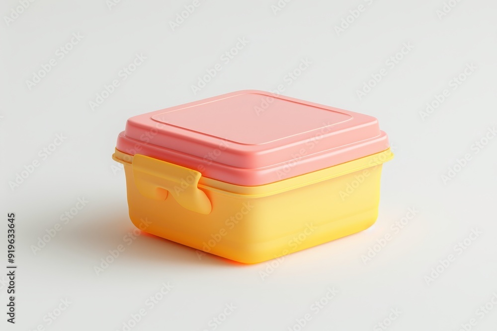 Plastic lunch box on white background Plastic lunch box on white background