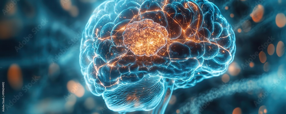 Visual of brain highlighting areas affected by stroke with therapy ...