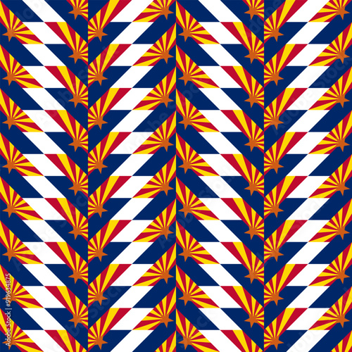 arizona state flag pattern design. chevron background. vector illustration