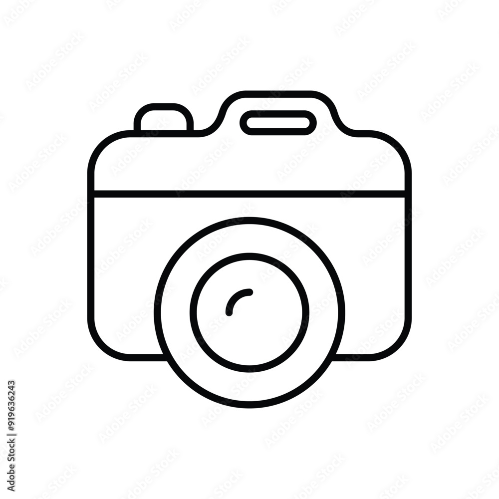 camera line icon with white background vector stock illustration