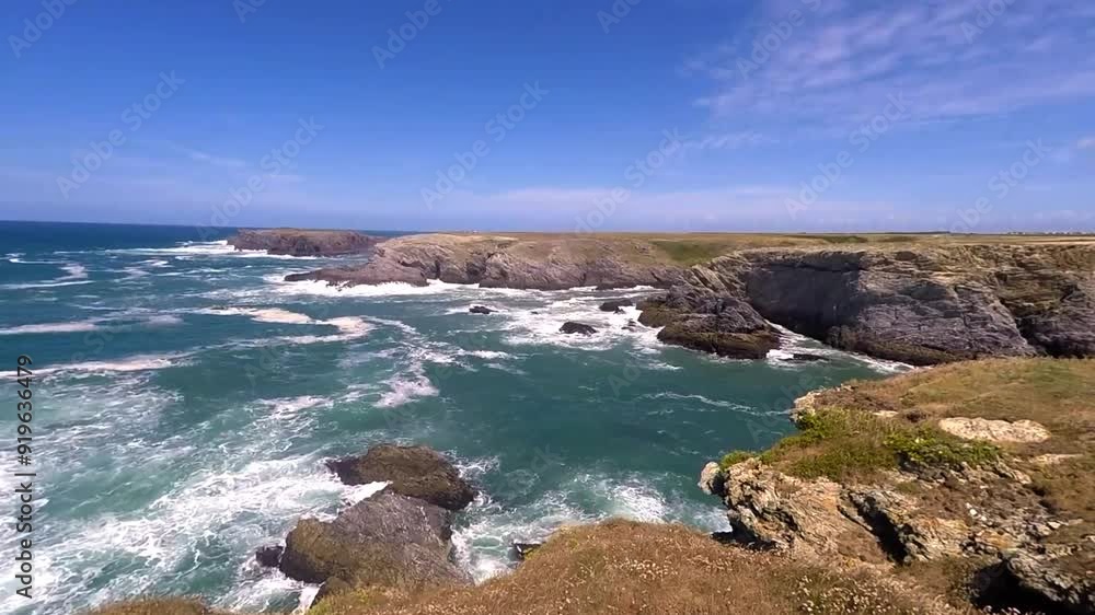 A tumultuous sea along the brittany coast. A tumultuous sea along the brittany coast.