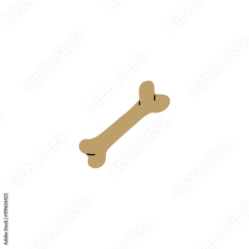Bone vector flat icon, cartoon dog pets toy or food, Wicca pagan faith symbol, esoteric and occult item isolated