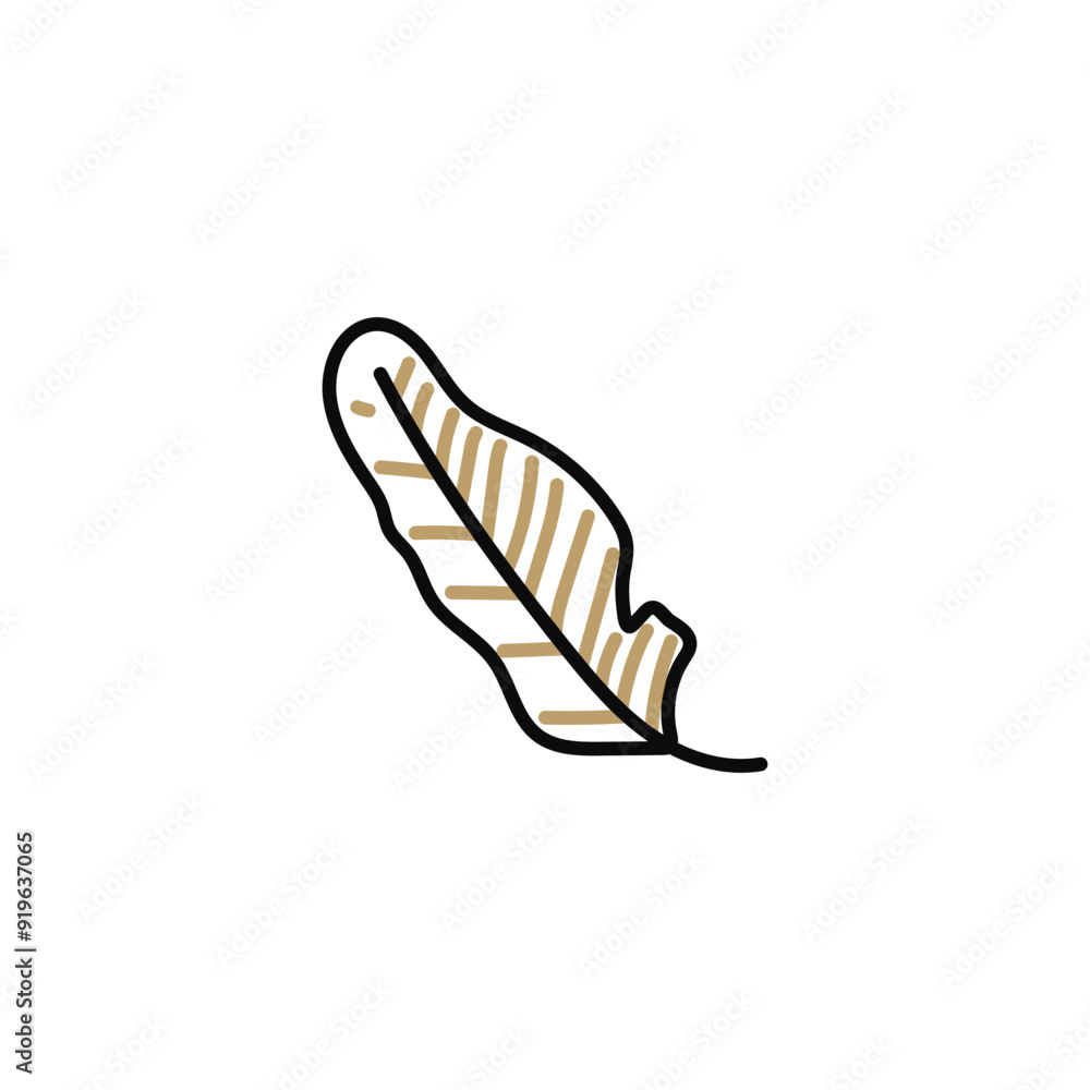 Feather line art vector illustration, cartoon single bird plume icon, Wicca pagan faith symbol, esoteric and occult item Feather line art vector illustration, cartoon single bird plume icon, Wicca pagan faith symbol, esoteric and occult item