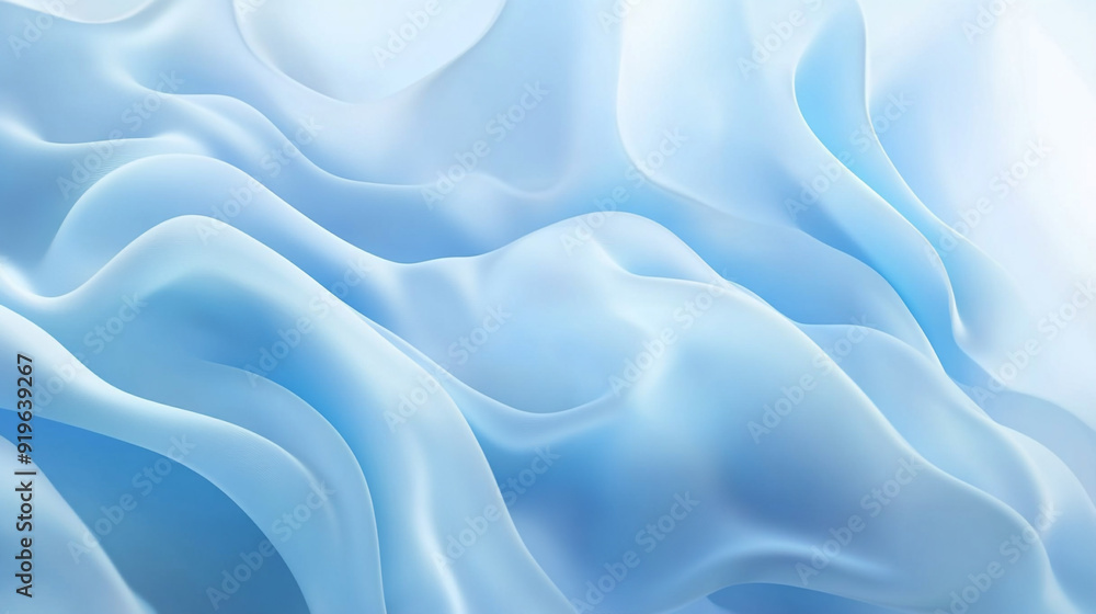 Fototapeta premium soft light blue wave papercut background.