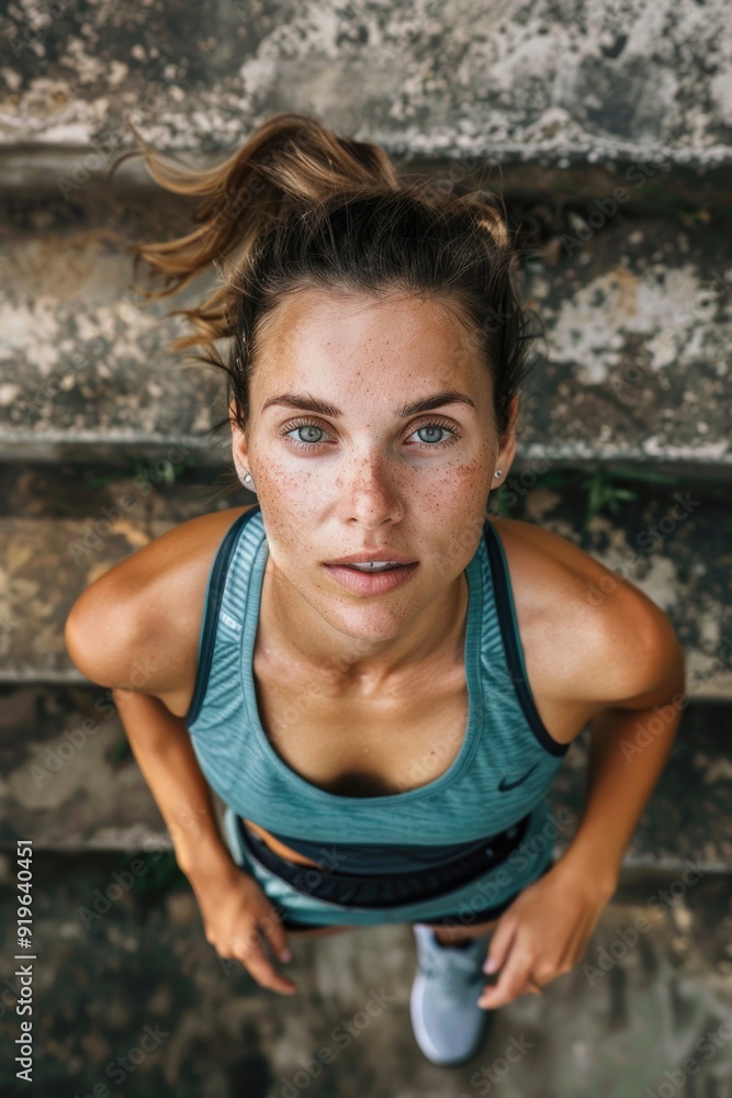 Athlete looking up, focused and determined. Athlete looking up, focused and determined.