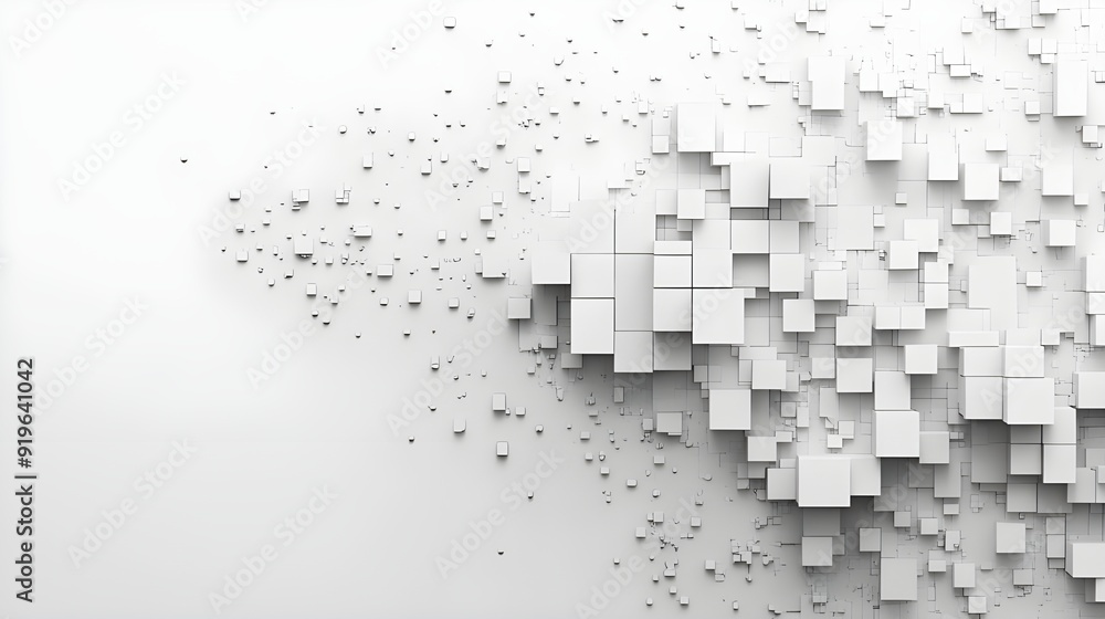 Obraz premium White Abstract Cubes Background.