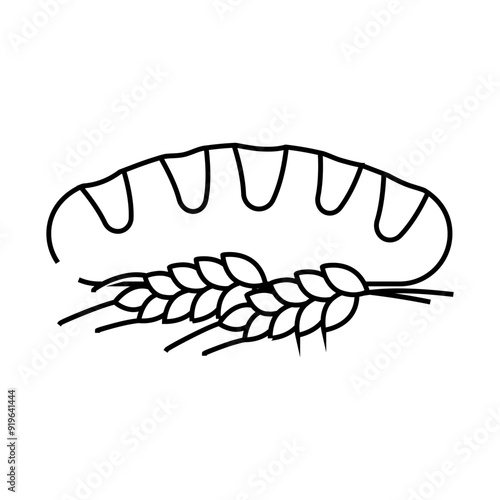 bread wheat ears line icon vector. bread wheat ears sign. isolated contour symbol black illustration
