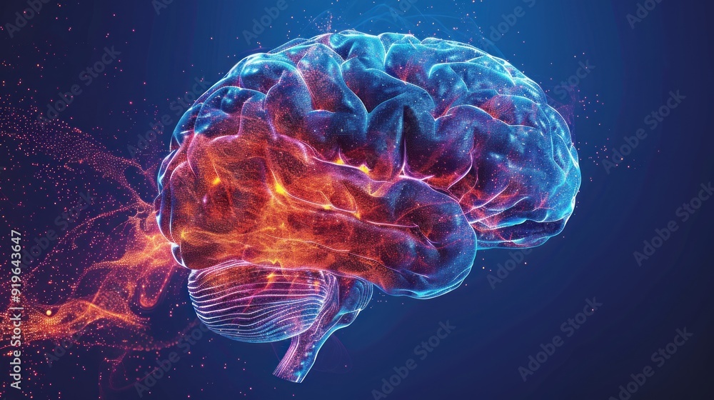 Digital Brain Illustration Digital Brain Illustration