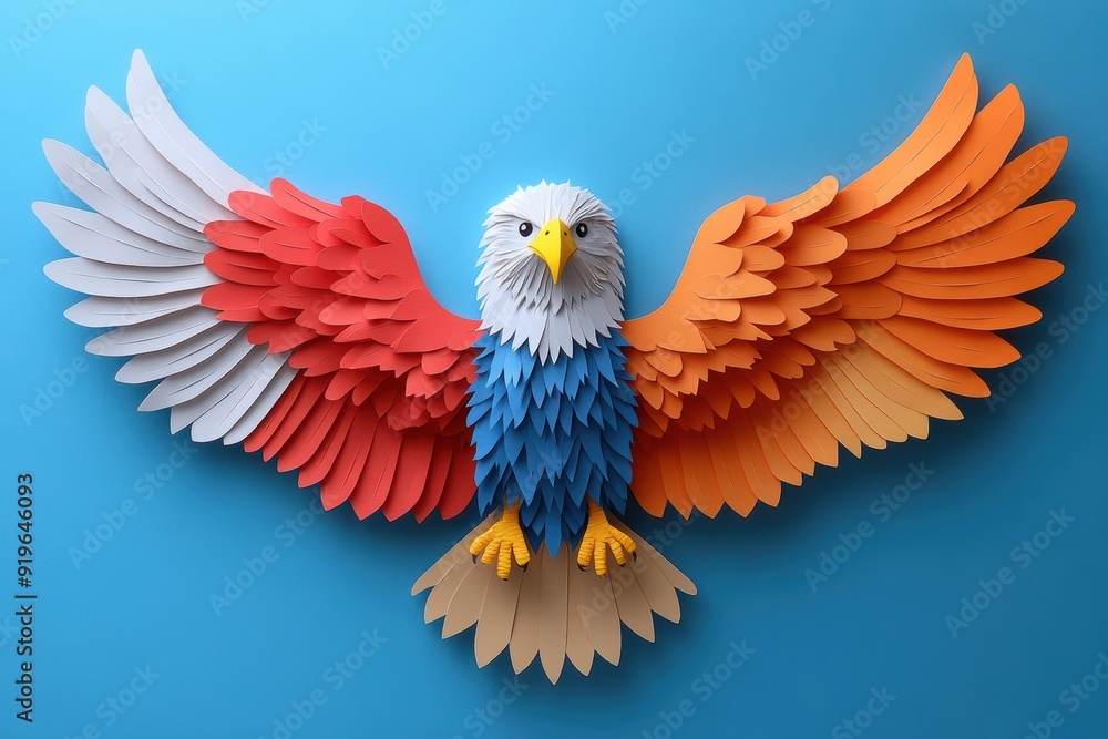 Obraz premium Eagle Paper Art Design