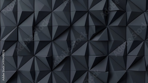 Contemporary interior design background: black 3d polygon wall for modern spaces and futuristic concepts