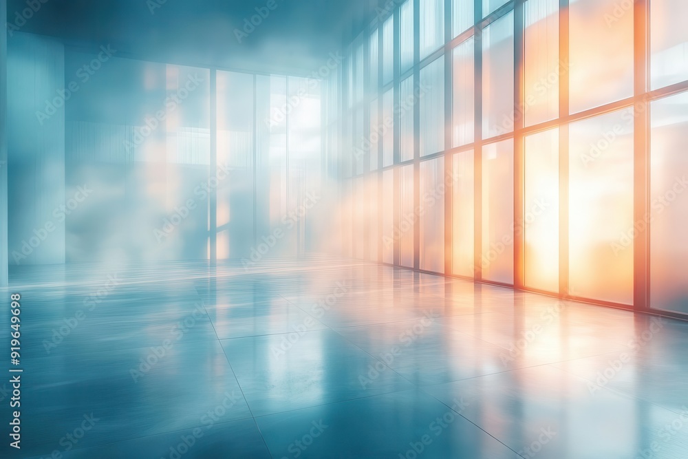 contemporary office space blurred into dreamy abstraction soft focus silhouettes muted color palette ethereal light streams through expansive windows serene ambiance contemporary office space blurred into dreamy abstraction soft focus silhouettes muted color palette ethereal light streams through expansive windows serene ambiance