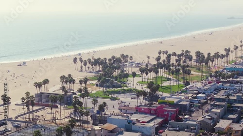 Aerial Venice Beach Los Angeles, California - Iconic Summer day