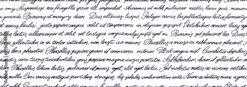 Seamless abstract pattern with legible text. Sweeping handwriting with words. Template vintage background of illegible ink-written poetry. Vector old of a poetic work written by a pen.