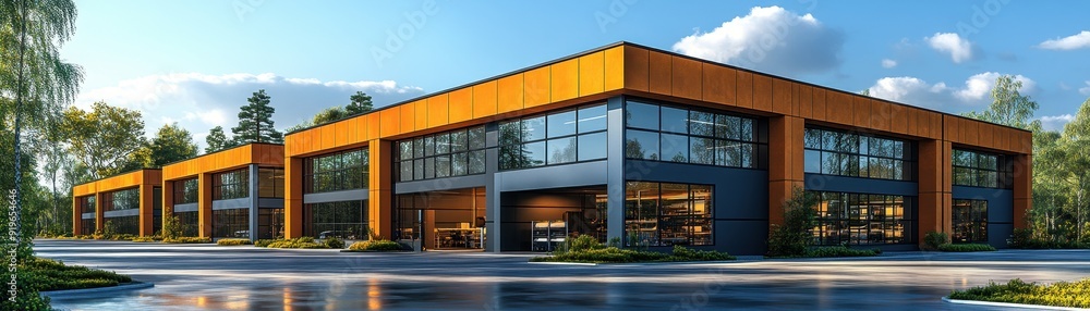 3D Exterior of a modern warehouse 3D Exterior of a modern warehouse