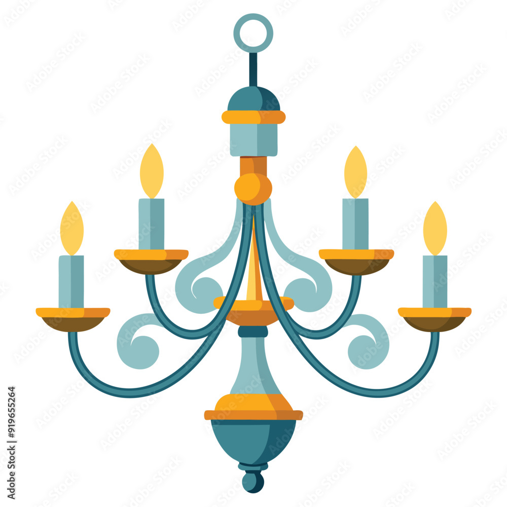 illustration of a candlestick with candle illustration of a candlestick with candle