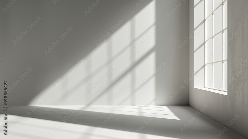 Abstract light gray background with shadows from windows for product display. Abstract light gray background with shadows from windows for product display.