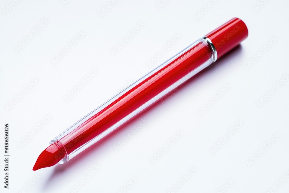 Lipgloss Tube. Red Lipstick Object Isolated on White Background Lipgloss Tube. Red Lipstick Object Isolated on White Background