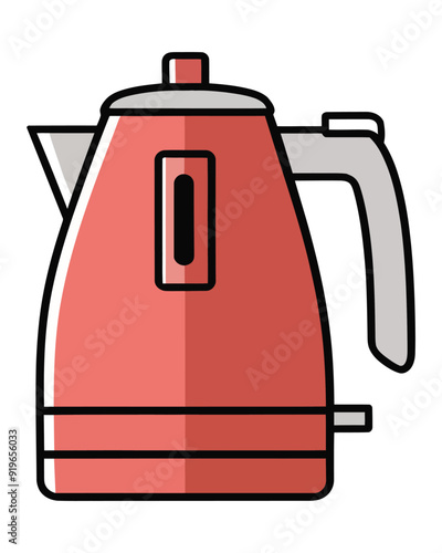 A flat vector illustration of a electric kettle or teapot isolated on white background
