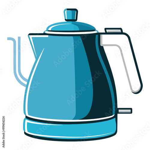 A flat vector illustration of a electric kettle or teapot isolated on white background