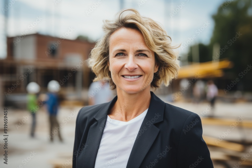 Portrait of a middle aged businesswoman on construction site Portrait of a middle aged businesswoman on construction site