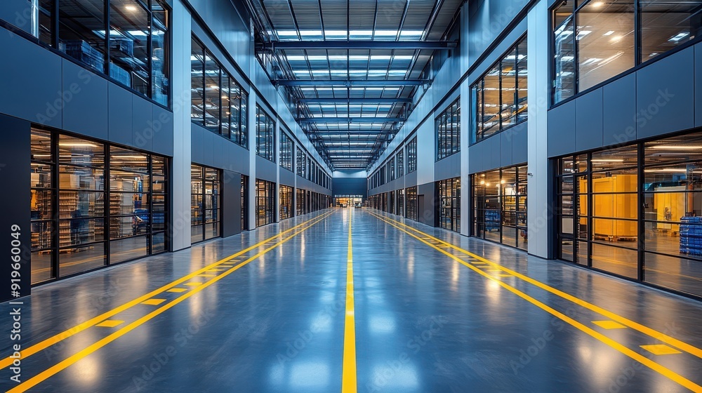 Obraz premium 3D Exterior of a modern warehouse 