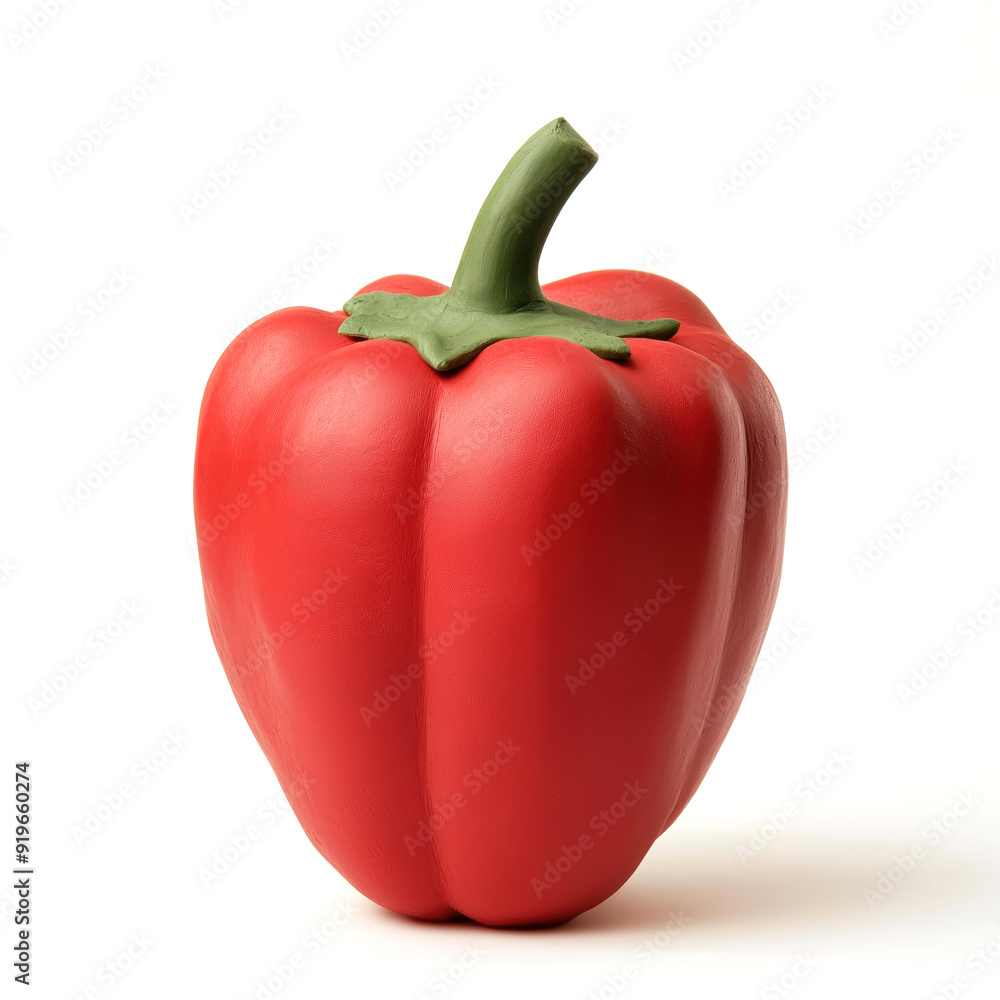 Red Bell Pepper illustration made of sculpting clay over white background Red Bell Pepper illustration made of sculpting clay over white background