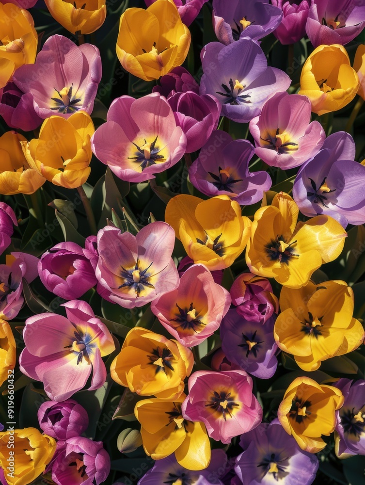 Obraz premium Colorful spring tulips in bloom
