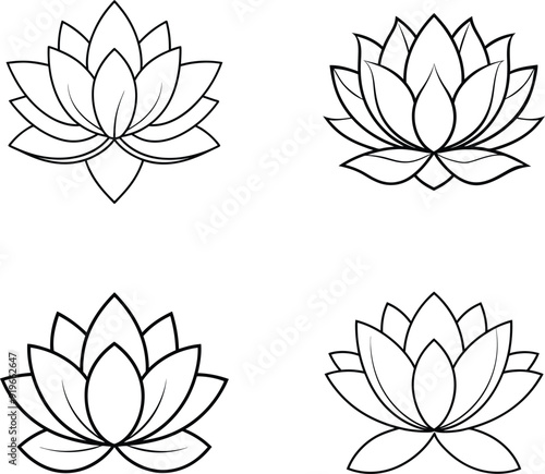 Lotus line art coloring page