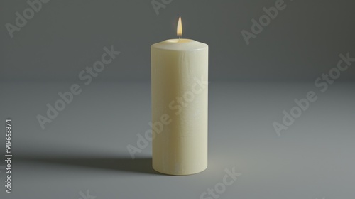 Wallpaper Mural Luminous white candle with flickering flame on dark gray surface. Torontodigital.ca