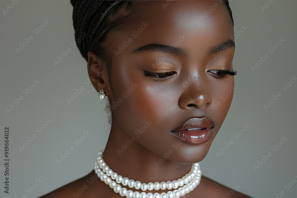 Beautiful Woman with Pearl Necklace and Earring. Beautiful Woman with Pearl Necklace and Earring.