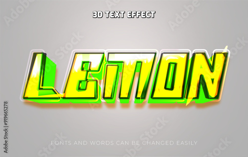 Lemon juice 3d editable text effect style