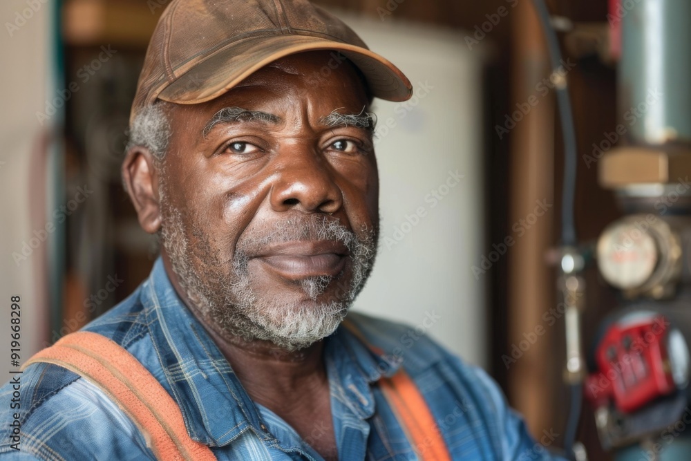 Portrait of a middle aged male plumber Portrait of a middle aged male plumber