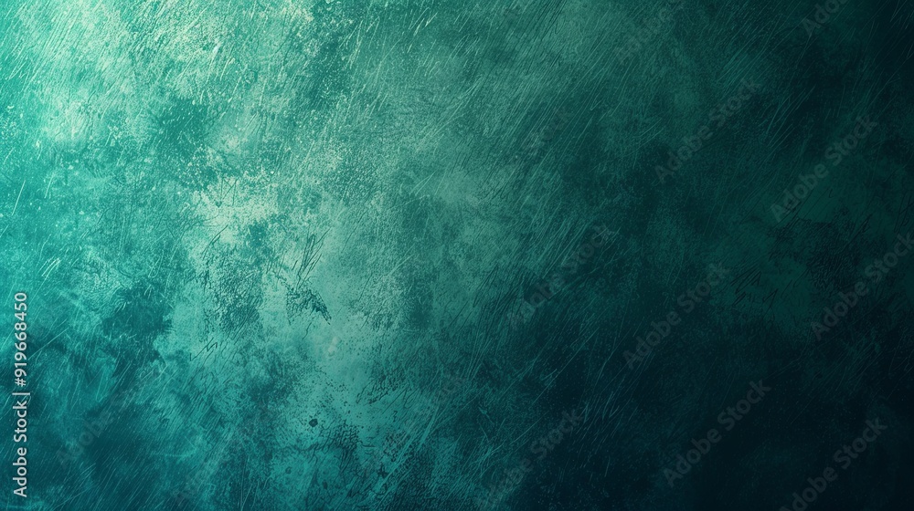 Fototapeta premium Vivid Turquoise and Forest Green Grainy Gradient Backdrop with Textured Noise Effect