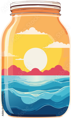 Atardecer dentro de una botella