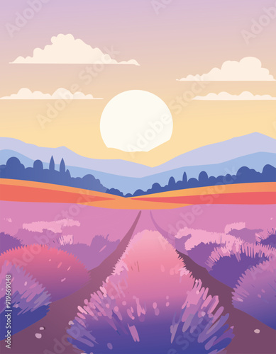 Atardecer con arbustos coloridos