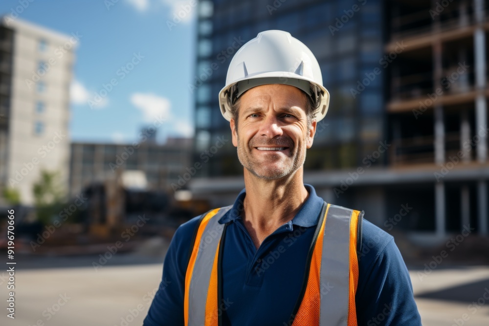 Portrait of a middle aged businessman on construction site Portrait of a middle aged businessman on construction site