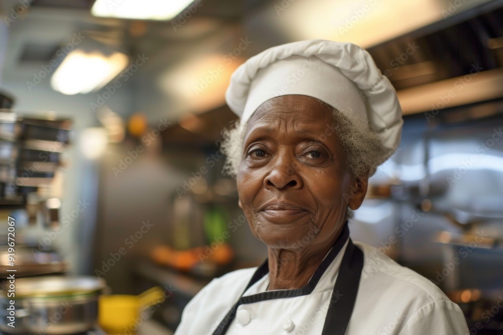 Portrait of a senior African American female chef Portrait of a senior African American female chef