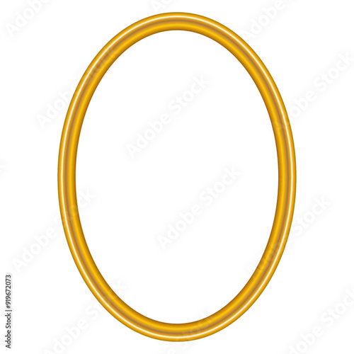 Golden Oval Frame Vector Border
