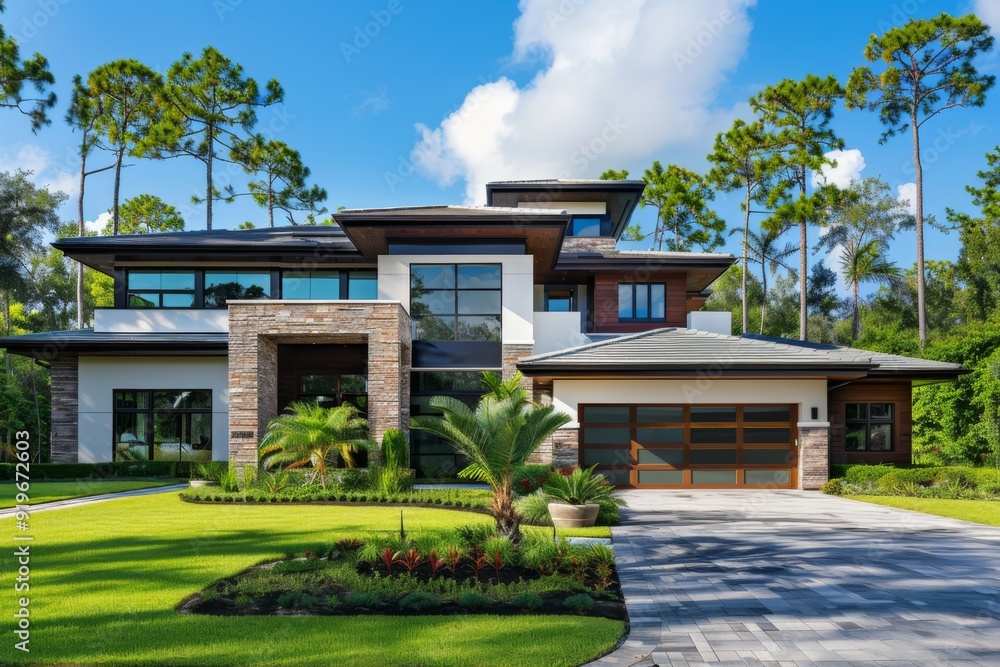 Exterior of a modern luxury home Exterior of a modern luxury home