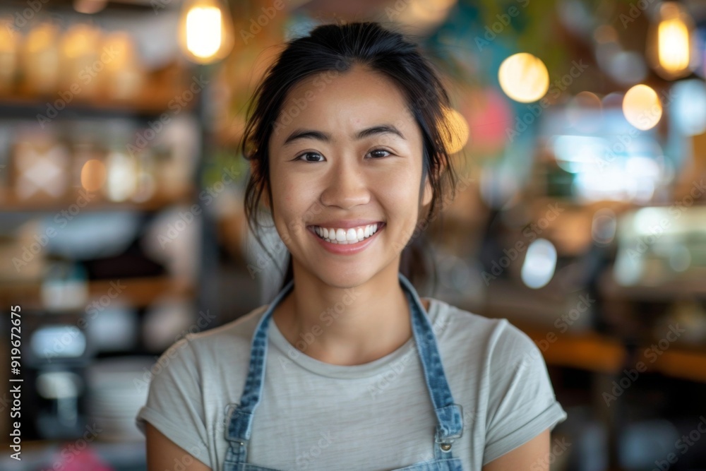 Portrait of a smiling young Asian woman small business owner Portrait of a smiling young Asian woman small business owner