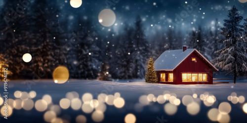 Wallpaper Mural Christmas holidays decoration with colorful lights, trees and ornaments. Christmas conceptual background image. Torontodigital.ca