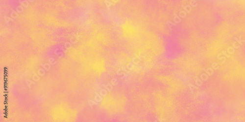 Colorful and bright orange watercolor background texture with grunge watercolor splashes, Abstract bright and shinny soft color texture, Multicolored splashed watercolor background with stains.