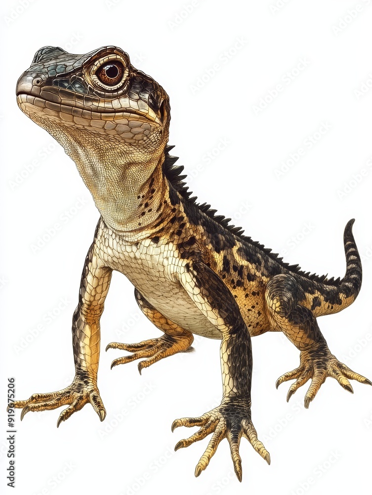 Fototapeta premium Detailed Illustration of a Tuatara Lizard