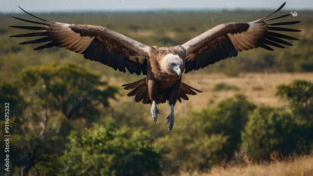 A majestic griffin vulture soaring over the savannah. red tailed hawk flying A majestic griffin vulture soaring over the savannah. red tailed hawk flying