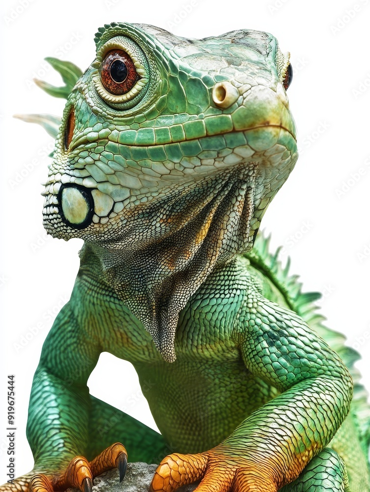 Obraz premium Close-up Portrait of a Green Iguana