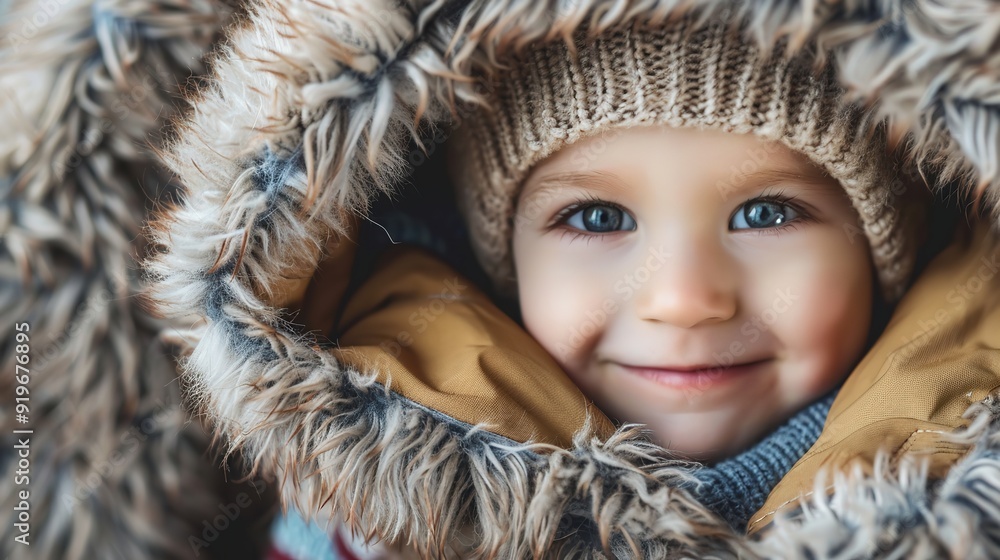 toddler and fluffy hood playing hide-and-seek, Generative AI. toddler and fluffy hood playing hide-and-seek, Generative AI.