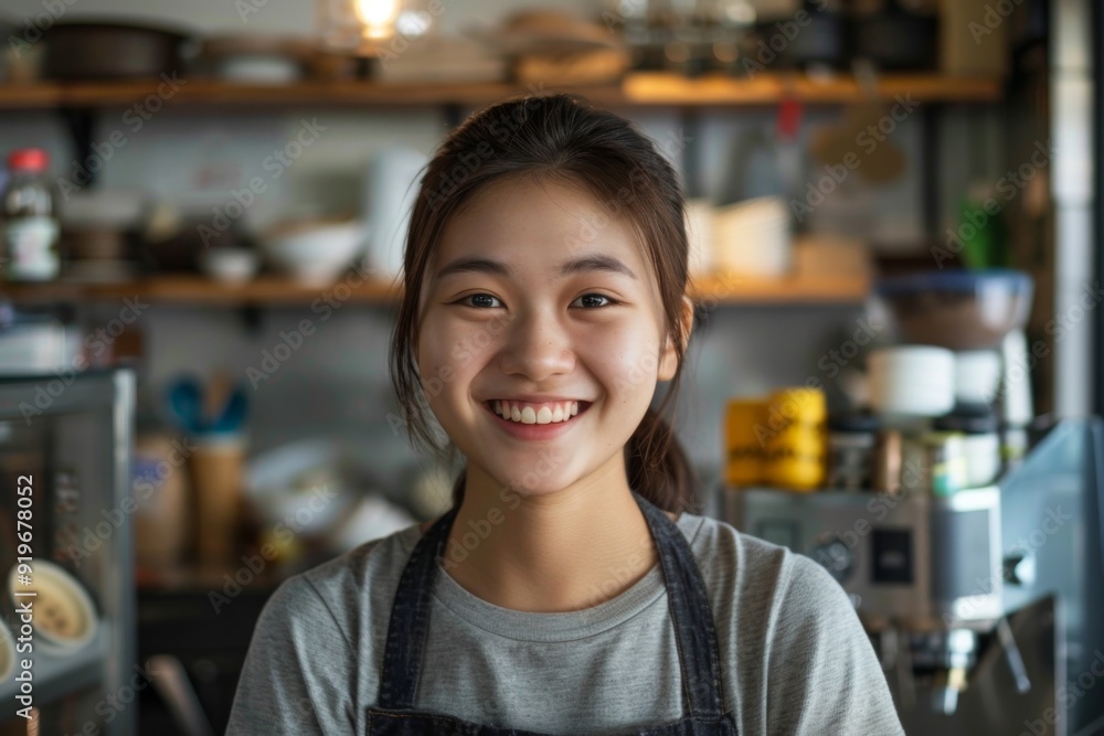 Portrait of a smiling young Asian woman small business owner Portrait of a smiling young Asian woman small business owner