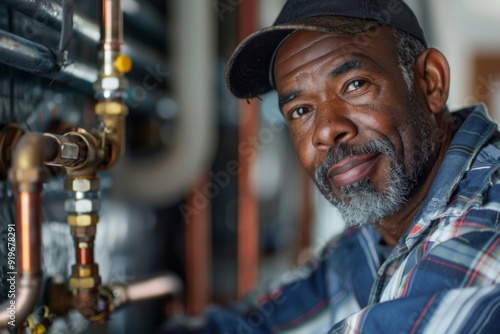 Wallpaper Mural Portrait of a middle aged male plumber Torontodigital.ca