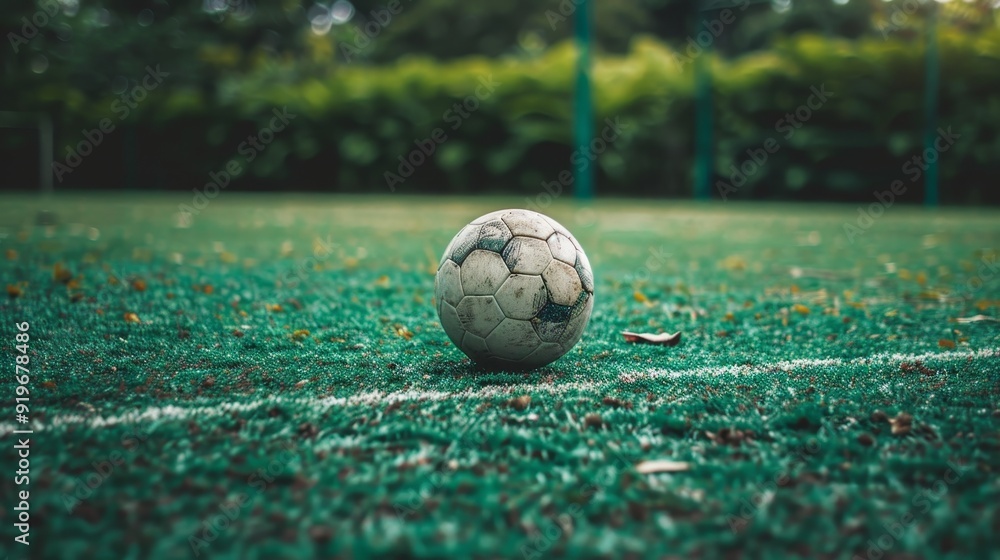 A classic soccer ball sits alone on a well-maintained green field, symbolizing sportsmanship, competition, teamwork, recreation, and athleticism. A classic soccer ball sits alone on a well-maintained green field, symbolizing sportsmanship, competition, teamwork, recreation, and athleticism.